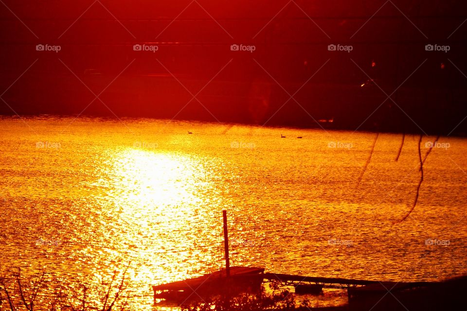 Sunset lake in Indiana 