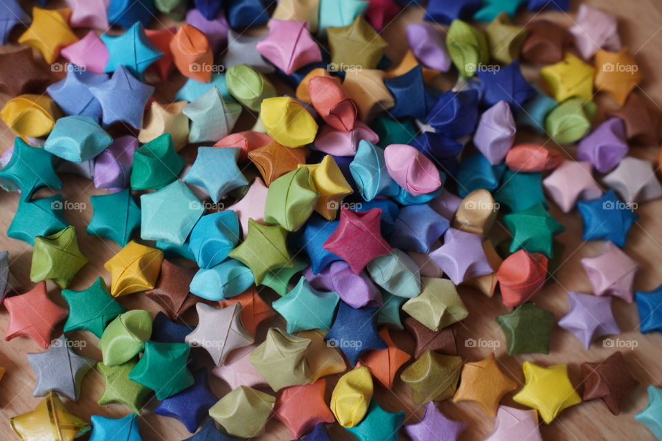 Paper stars filled with hopes