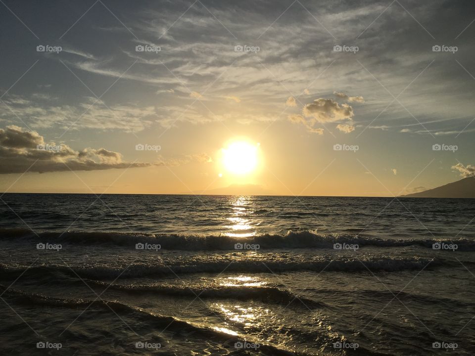 Idyllic view of seascape during sunset