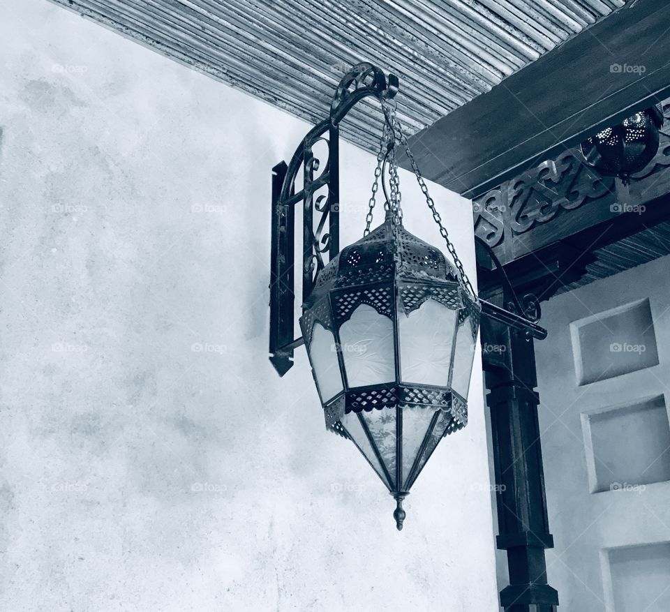 Black and white culture lamp arabic
