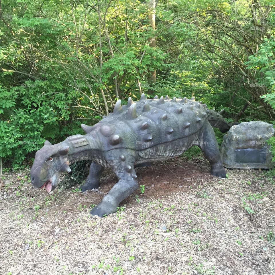 Dyoplosaurus dinosaur statue, King's Island, Ohio