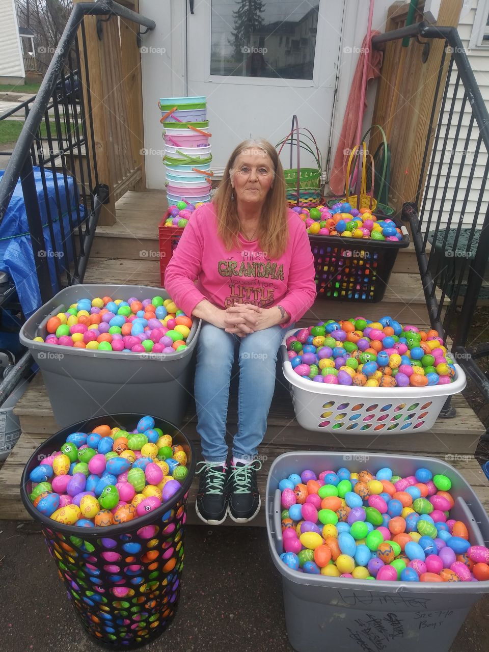 Easter egg hunt with my mom
