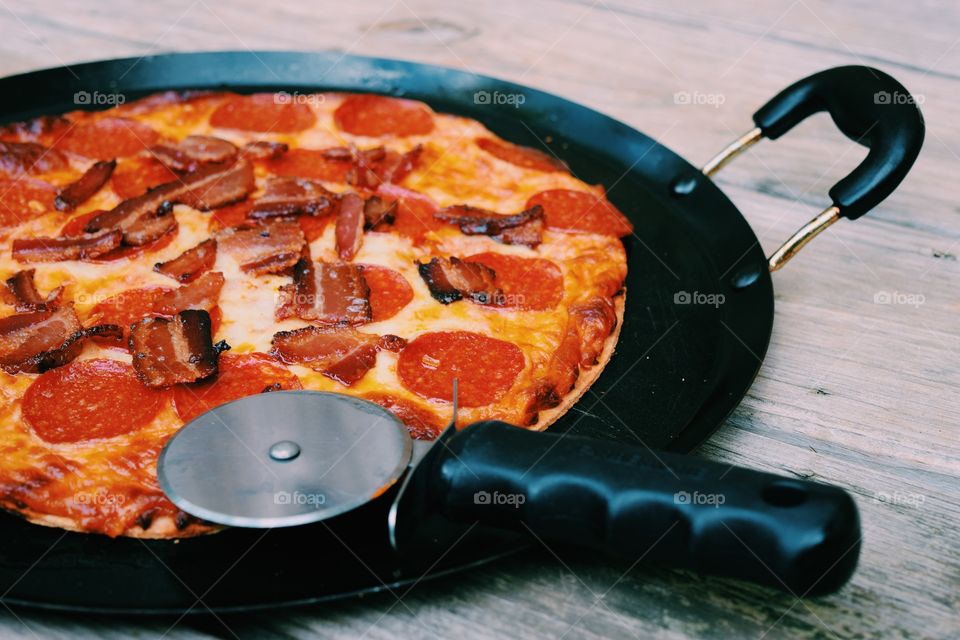 Pizza in pan