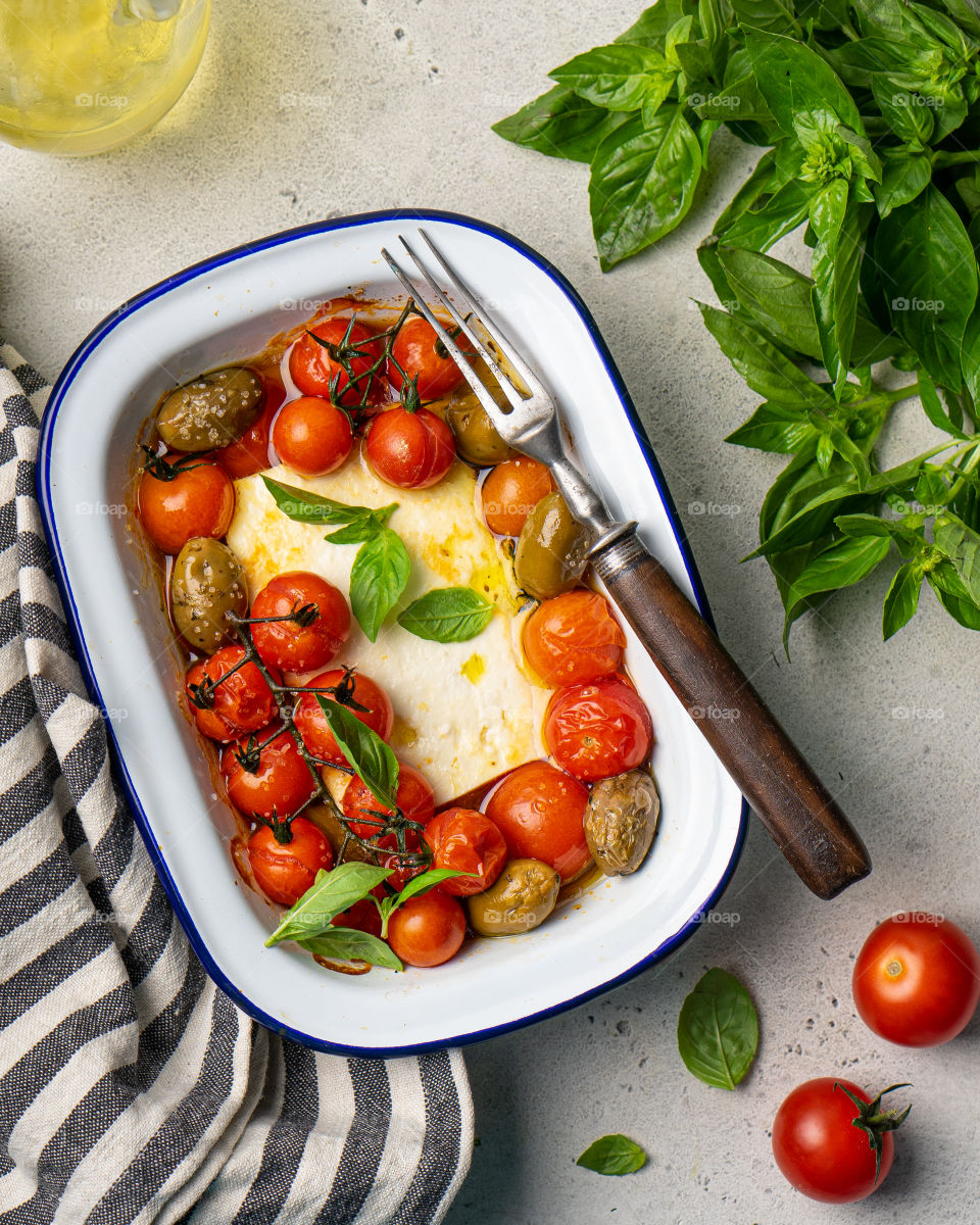 cheese and tomatoes baked