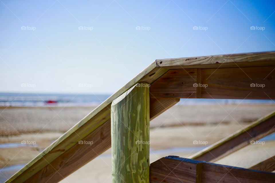 Beach wood stairs