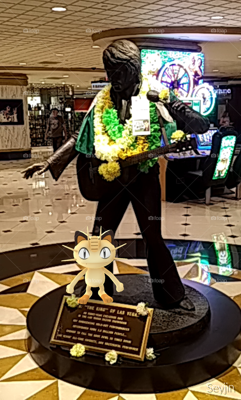Pokemon and Elvis Presley statue at Westgate Resort and Casino