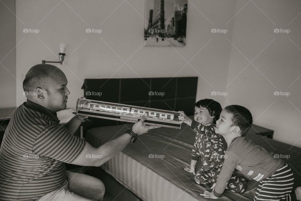 Little train with kids