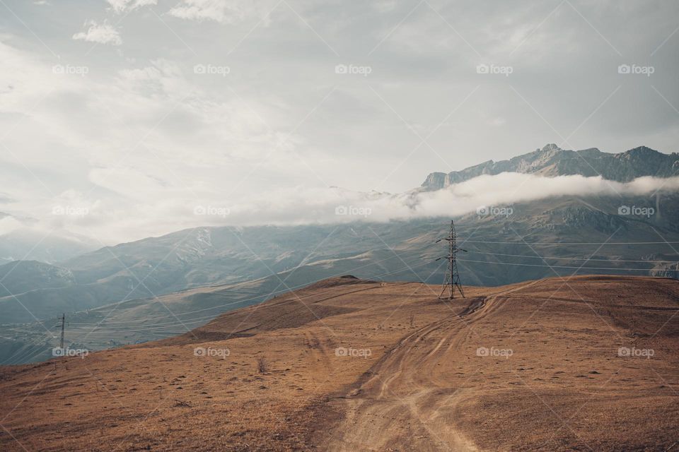 Caucasian mountains , wide angle view.  travel concept