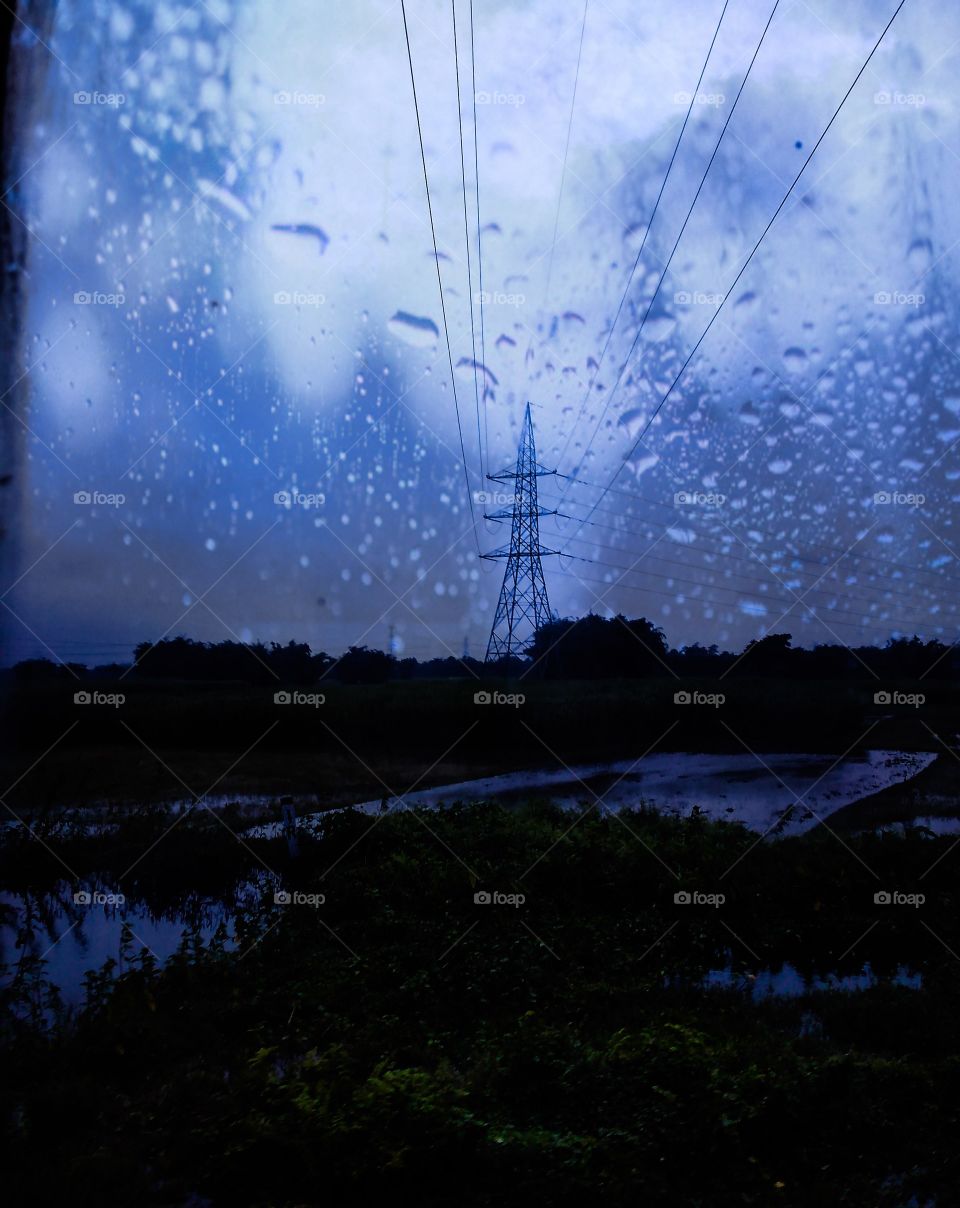 Title- Nature is not a place to visit, it is home
Description- Marshy land captured in the evening from a running train window on a rainy day.
Location- Dooars,West Bengal,India