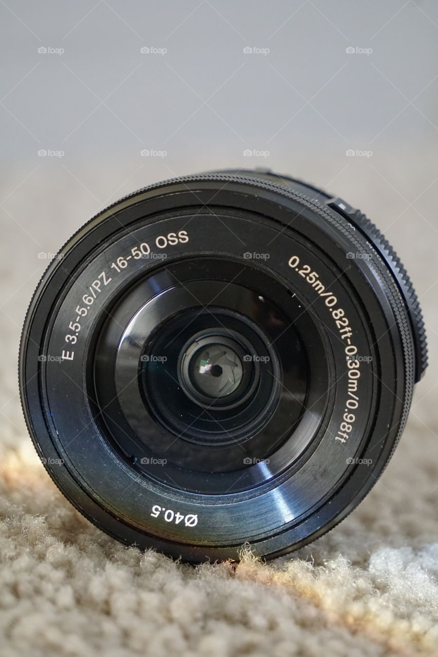 A camera lens and a prism of light. 