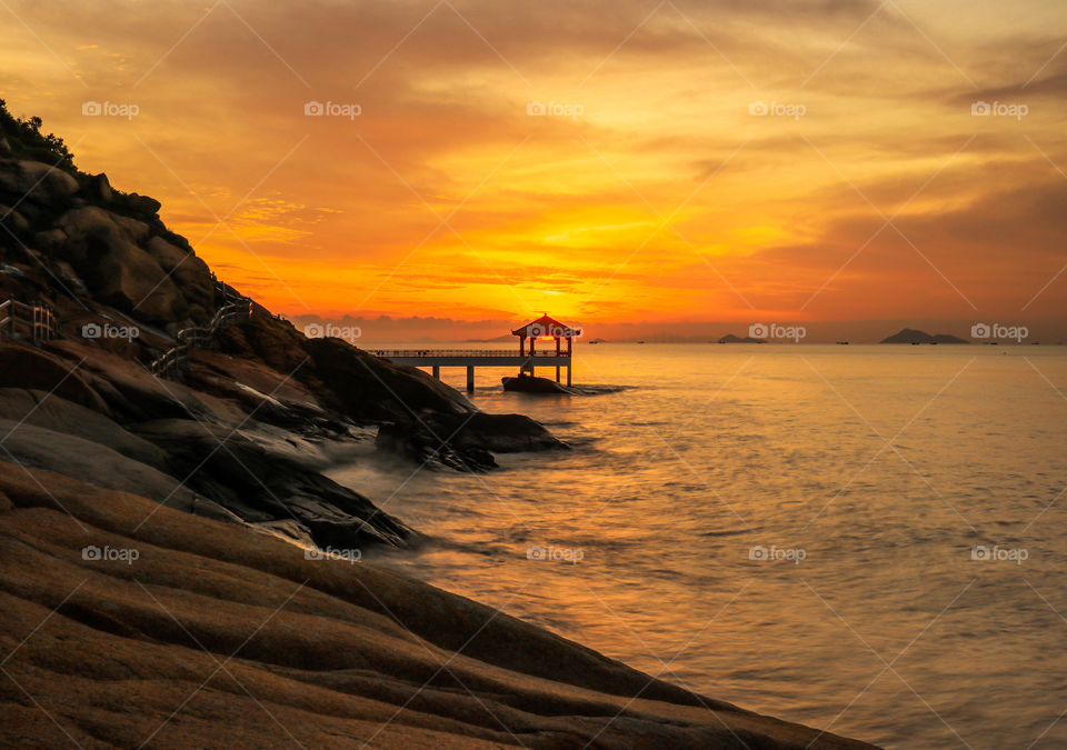 Tranquility of Sunrise at the coastal areas.