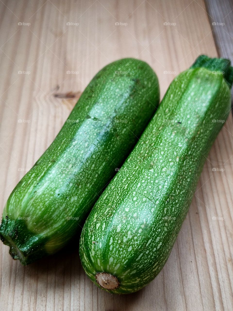 Two young zucchini