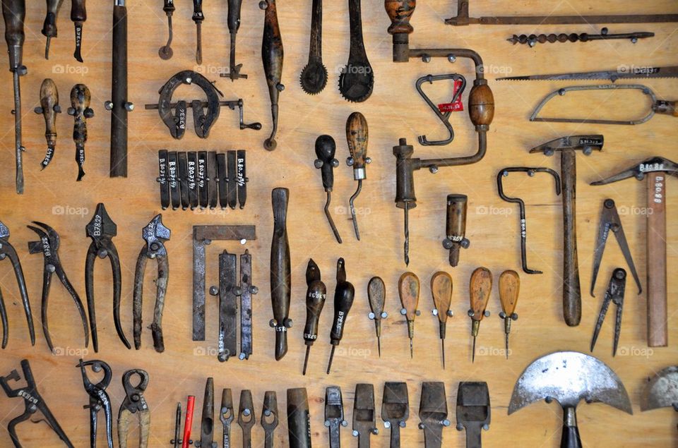 Equipment of a carpenter.