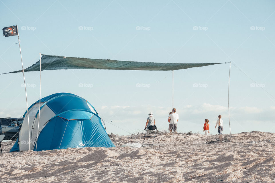 camping on the beach