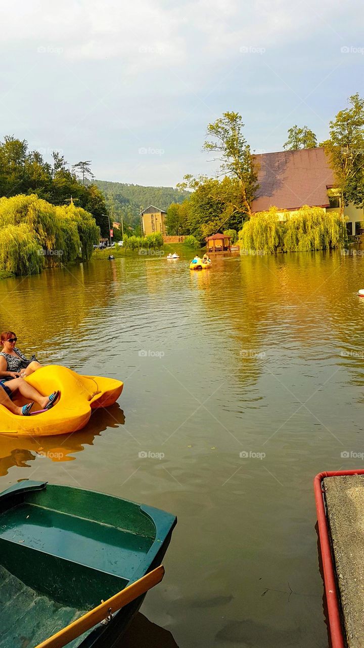 hydrobike ride on the lake, Moneasa resort