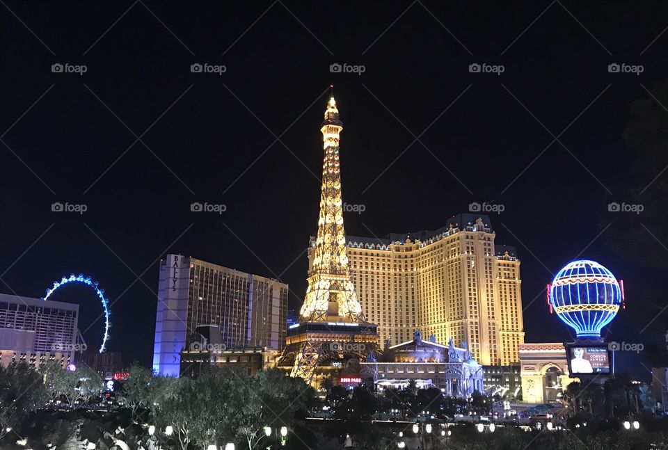 Cityscape of the Las Vegas Strip at night 
