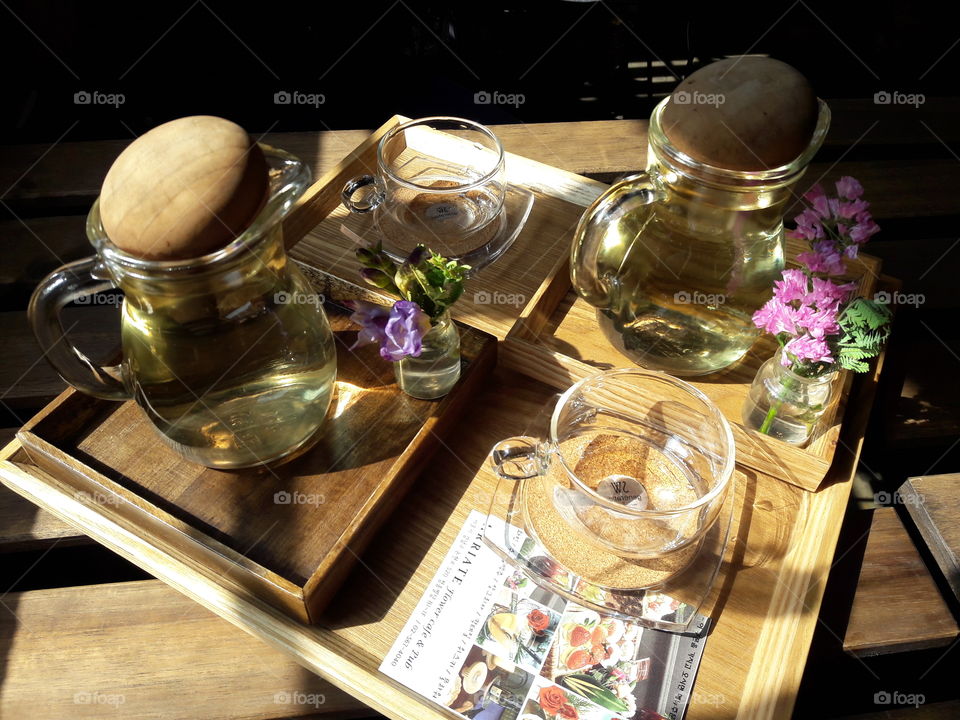 Mint Tea in a Flower Café