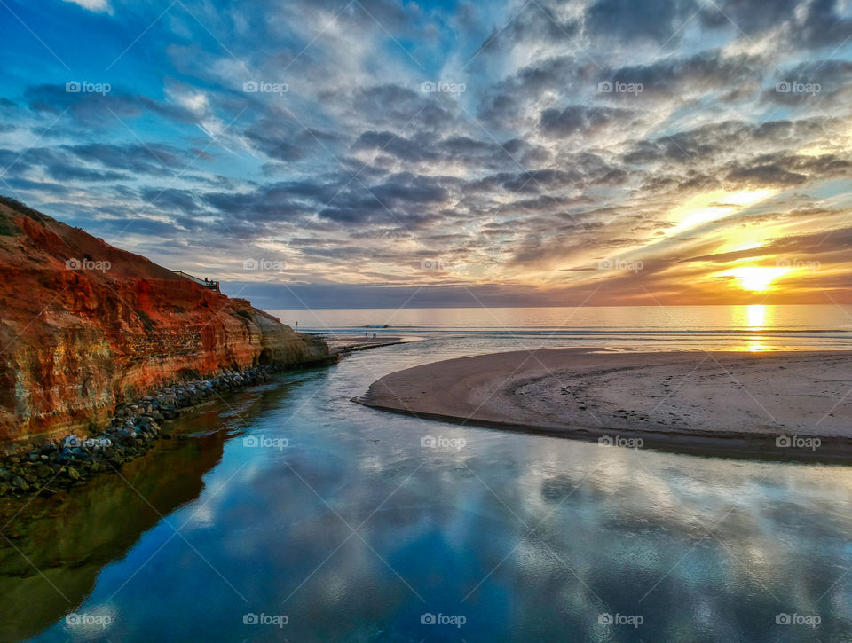 Onkaparinga River mouth sunset