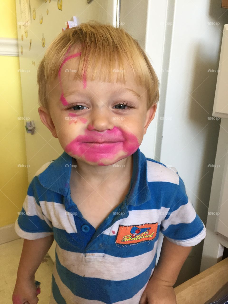 Boy with painted face