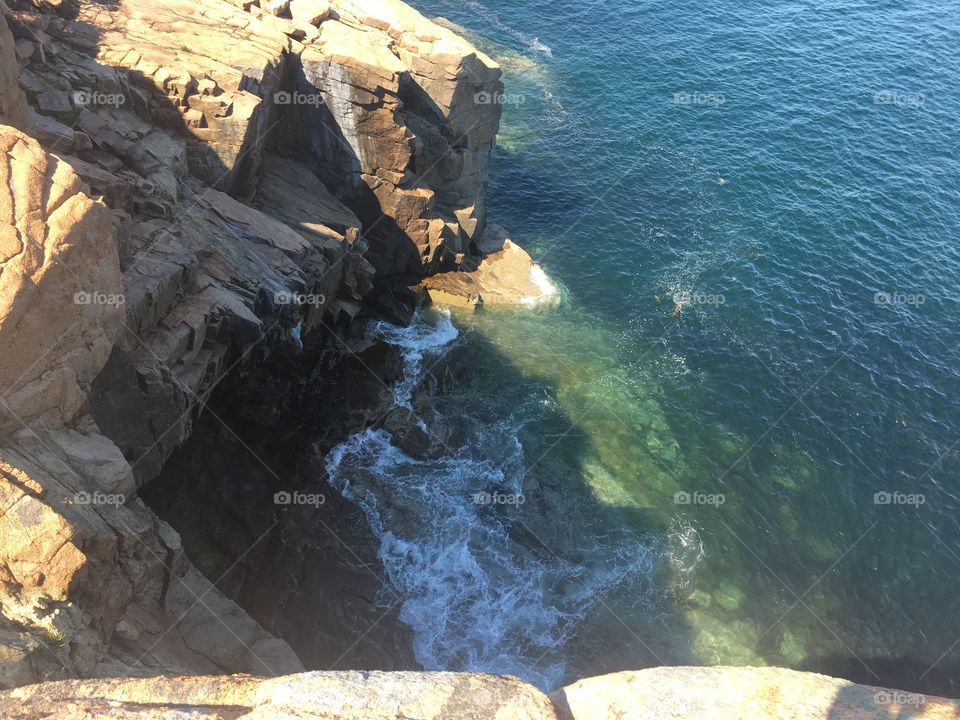 Rock cliff overlooking the ocean