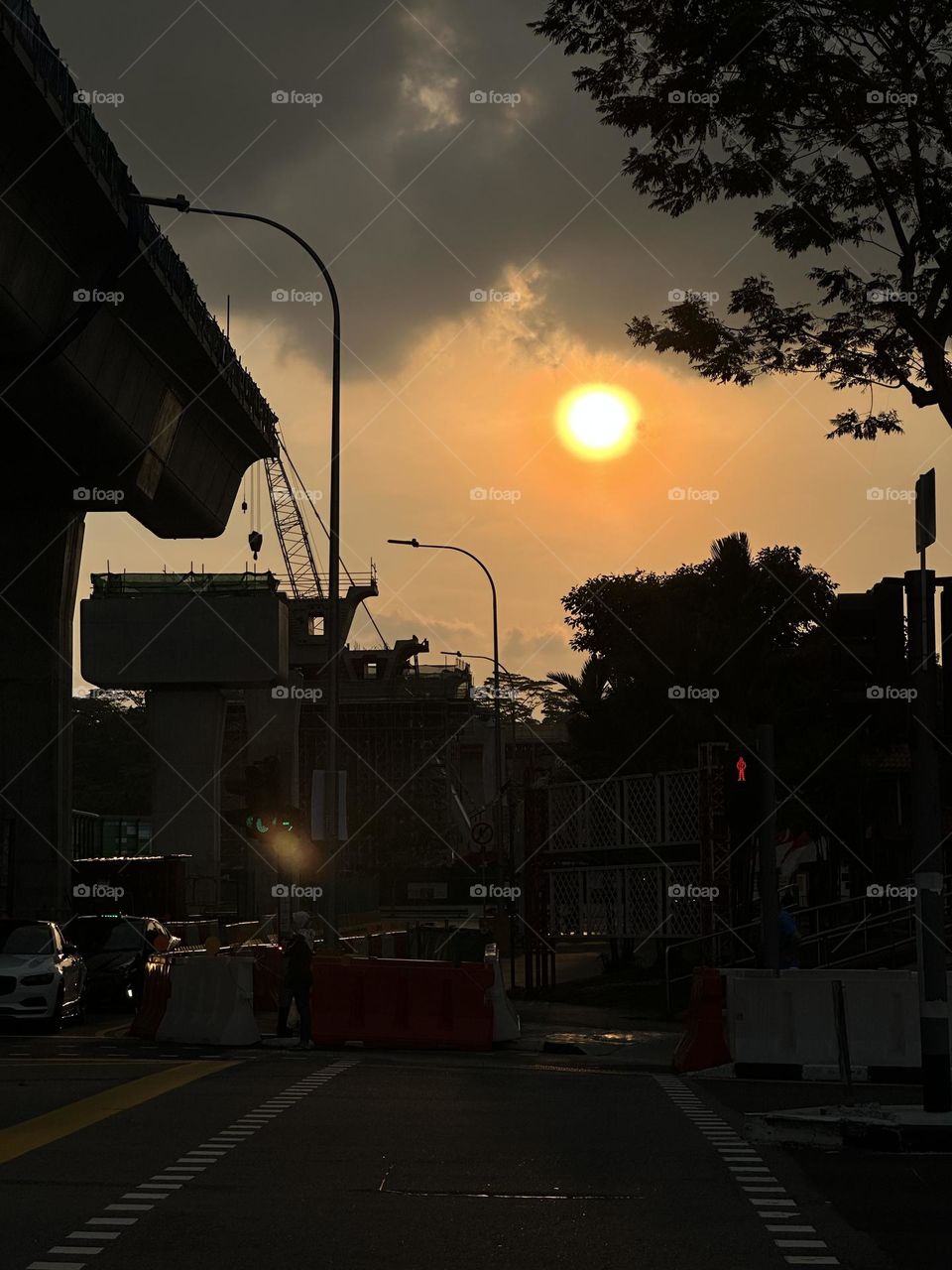 Sun set on the bridge