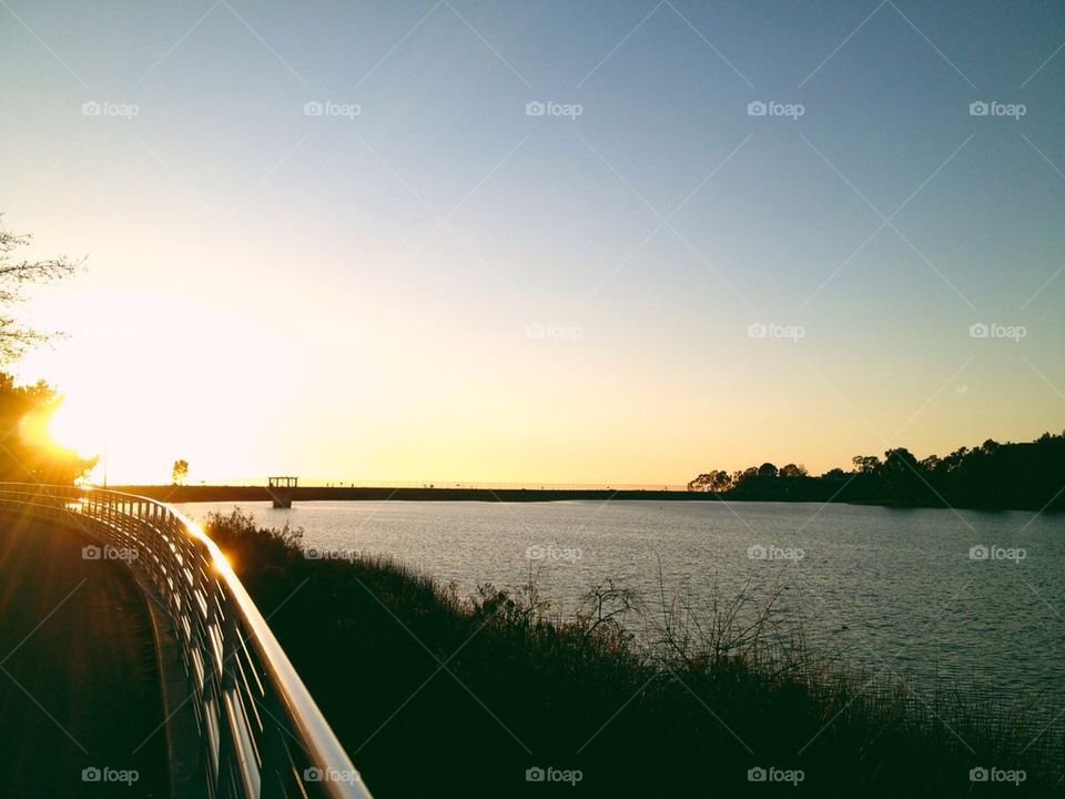 Sunset by the lake
