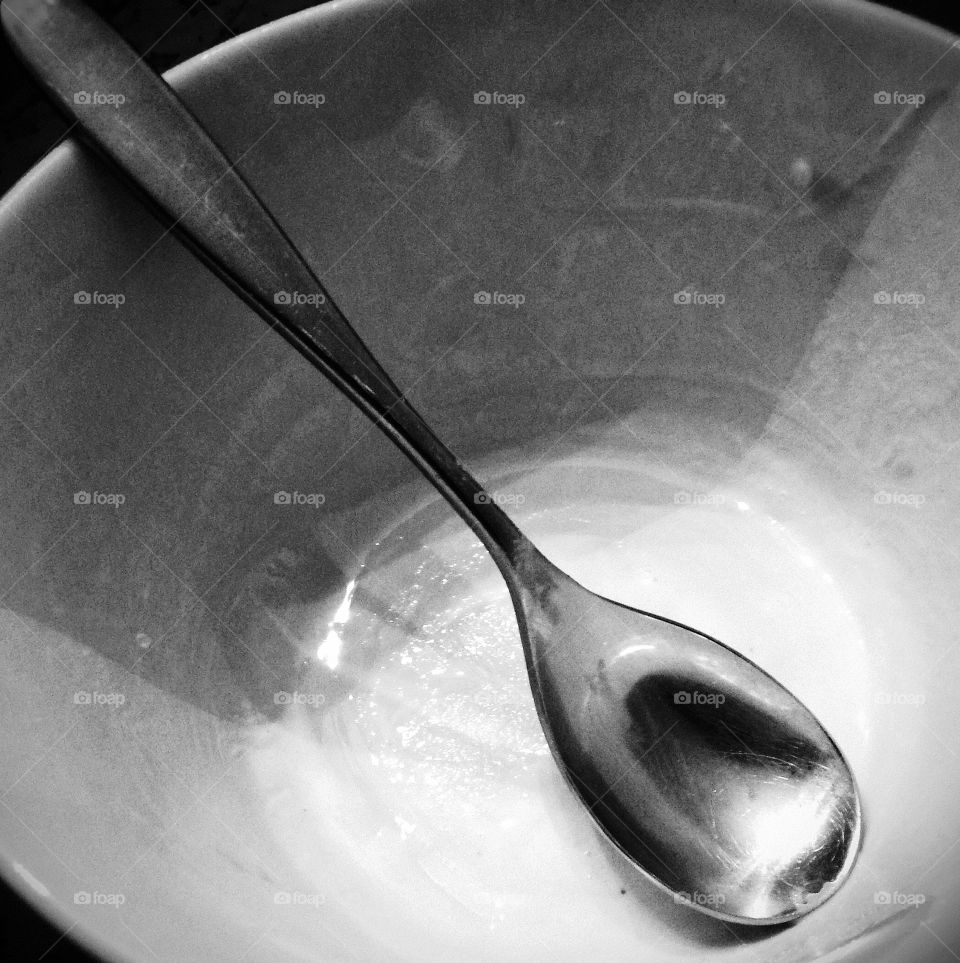 Empty bowl with spoon