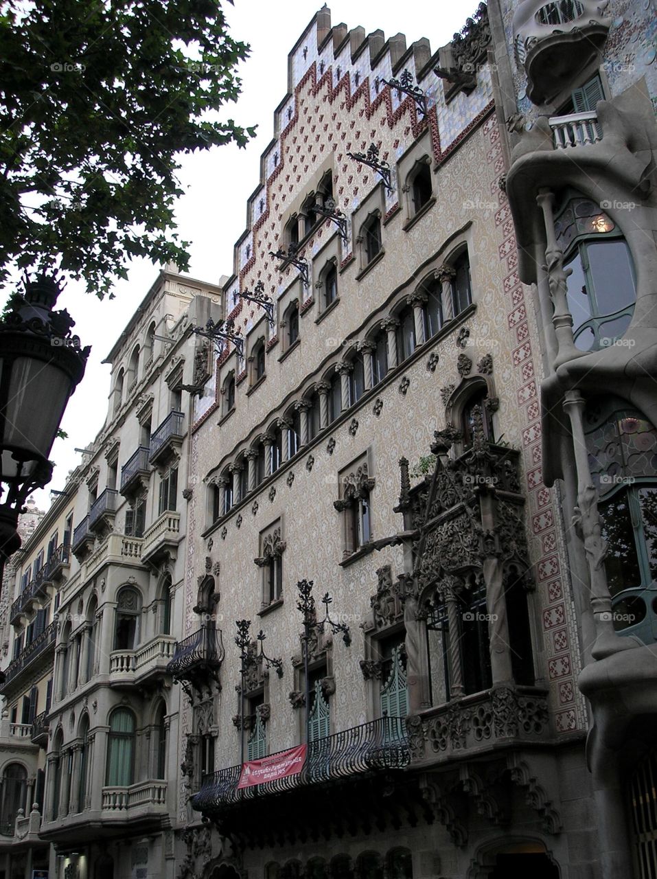 Facade architecture elements near Casa Batllo