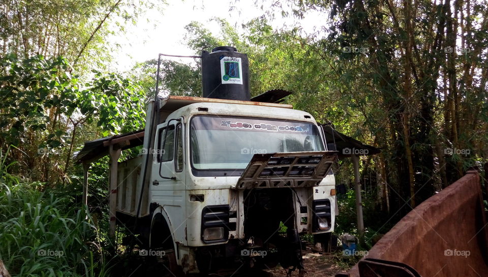 Tata tipper truck used to stock water