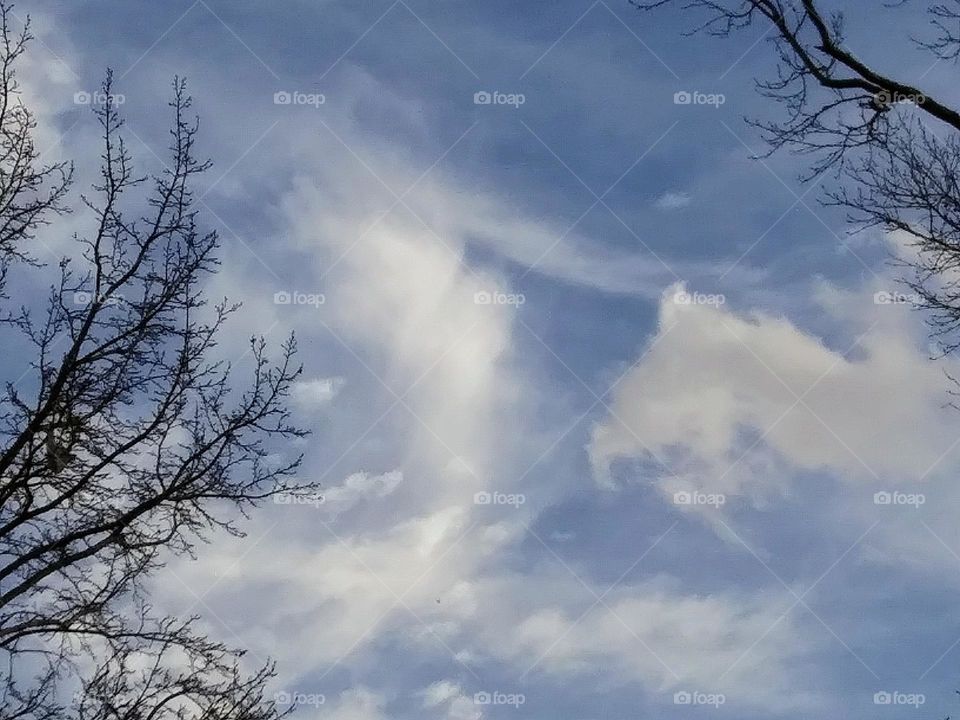 wispy clouds