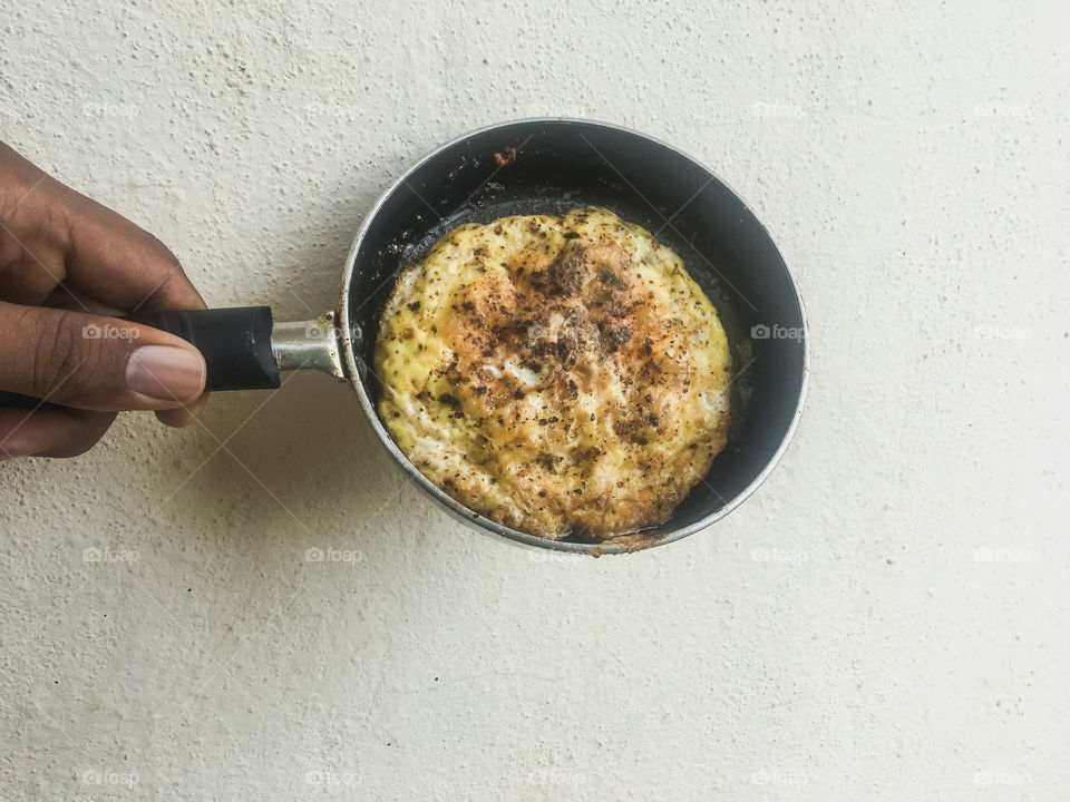 Omelette is prepared freshly 