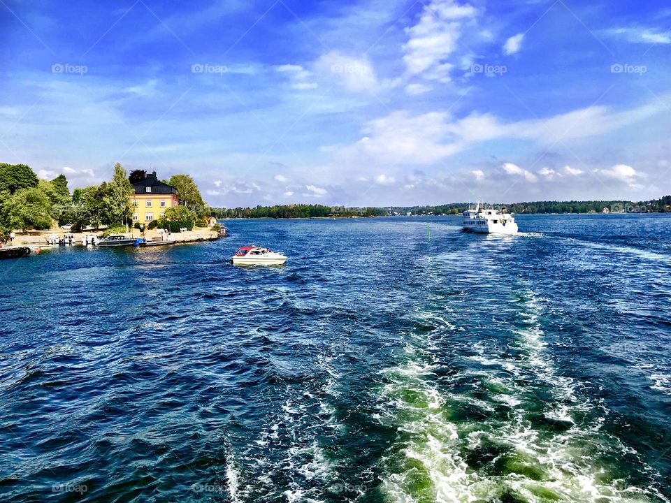 Ferry ride thru Stockholm archipelagos 
