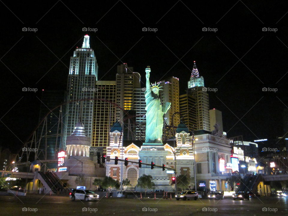 New York Hotel and Casino, Las Vegas, Nevada. Night View