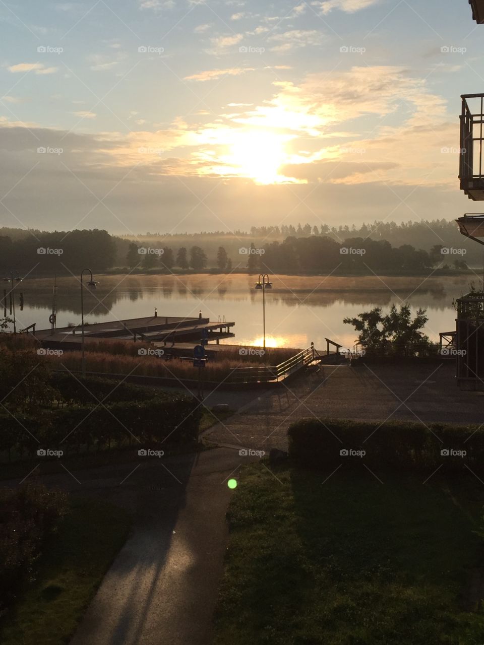 Sommarkväll från balkongen. Sommar