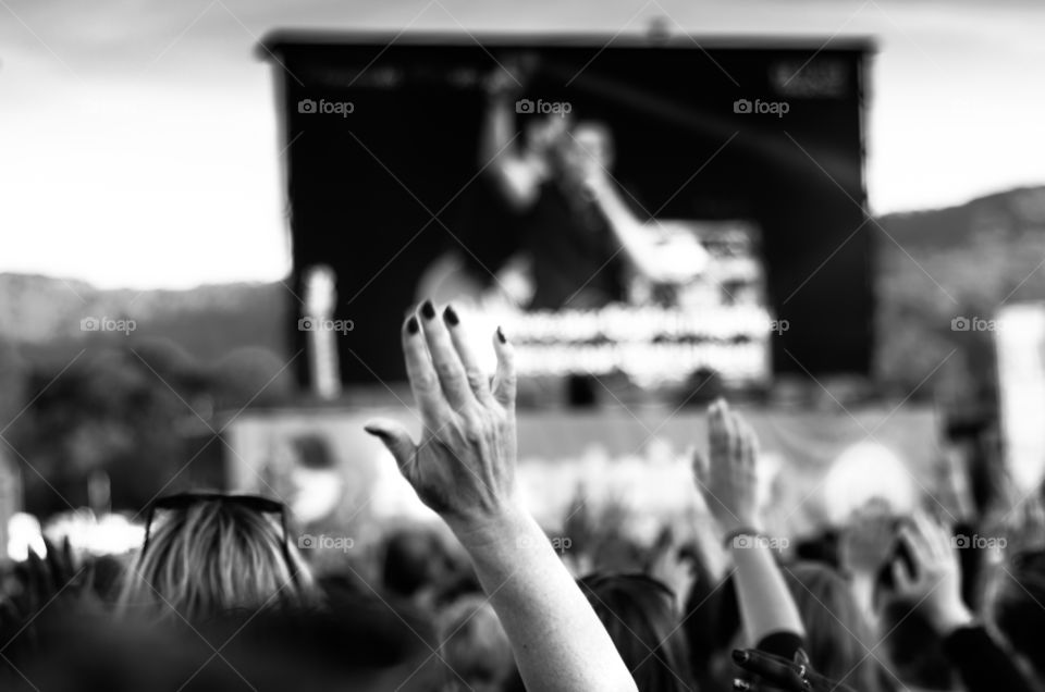 Hands up at an open air festival 