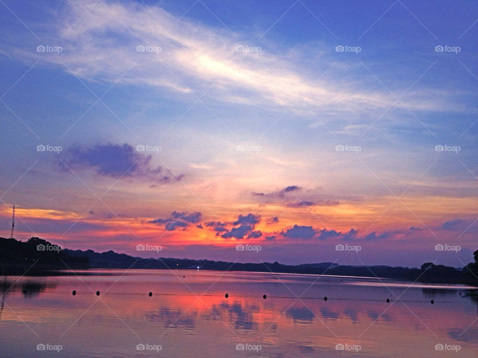 SUNSET OVER THE RESERVOIR