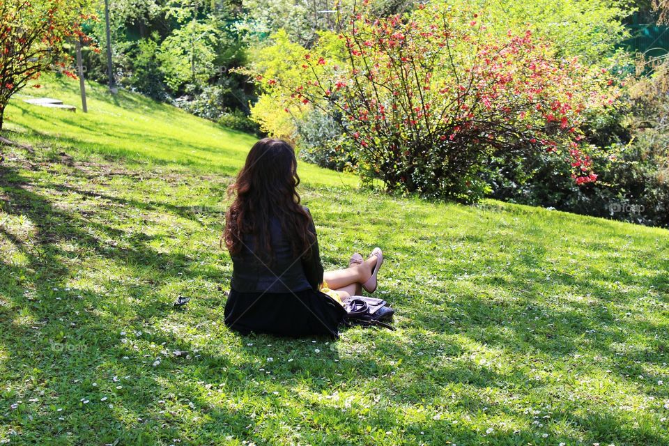 lady enjoying spring