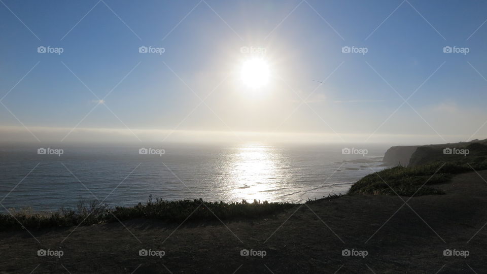 Sunset over California Coast 