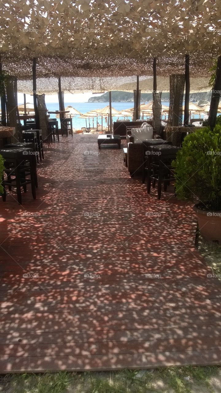 Beach restaurant in Greece