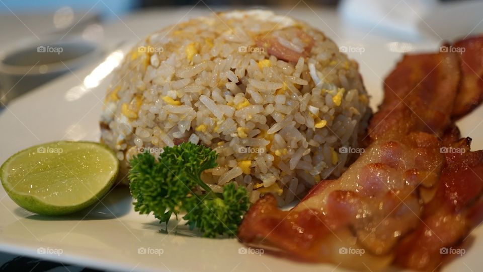 Fried rice with bacon