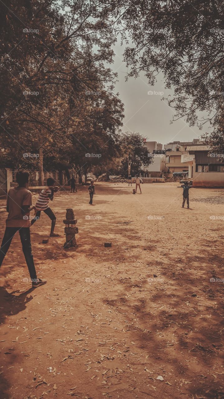 playing cricket