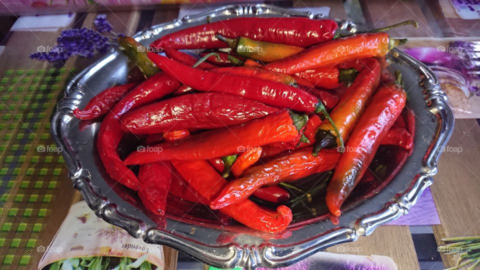 tray of chillies