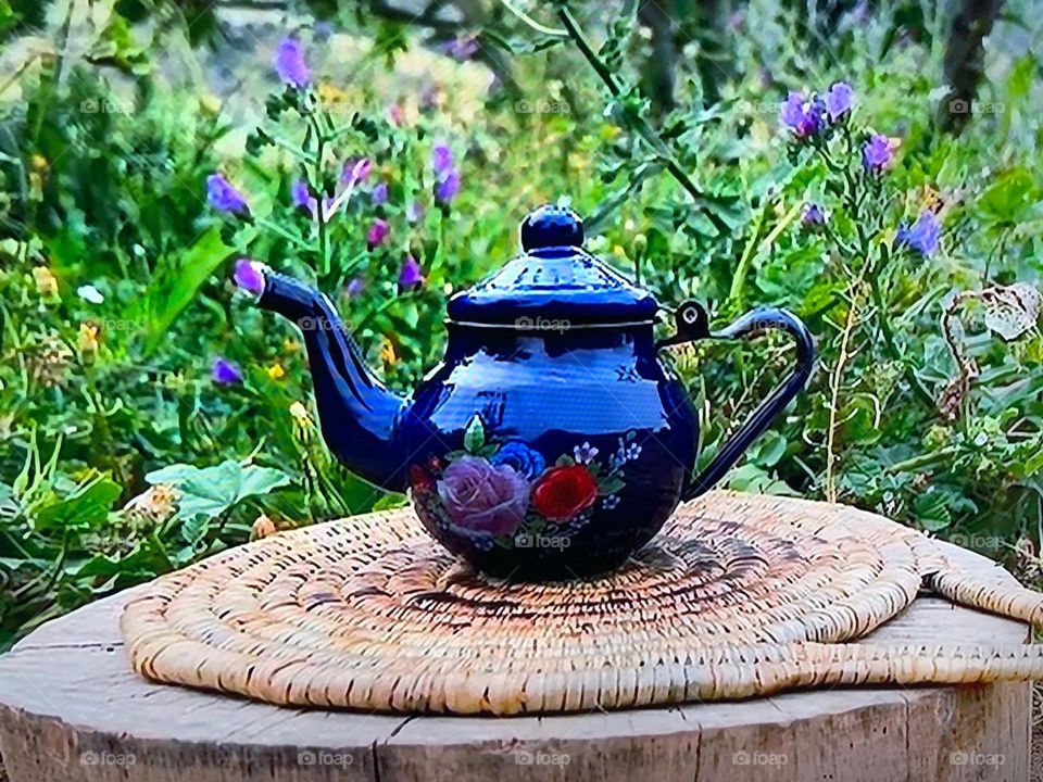 beautiful and old morocco teapot