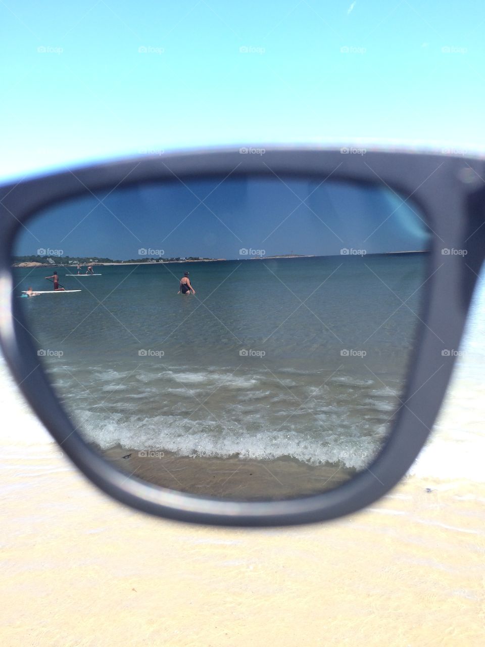 Through sunglasses 