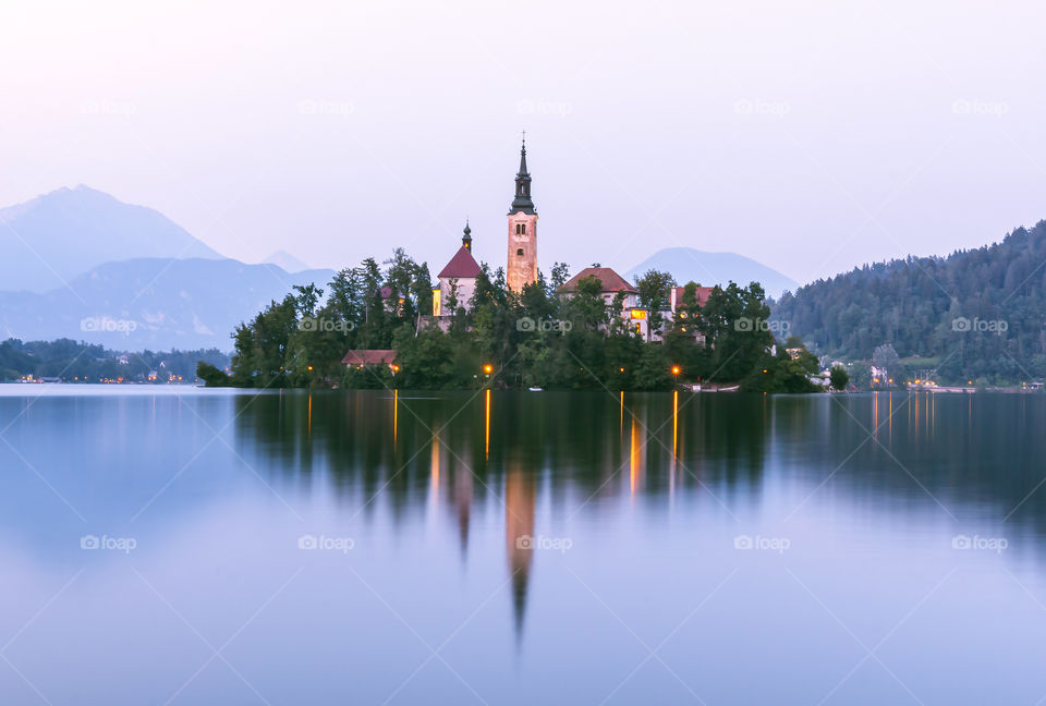 Church on Island in Lake Bled, Slovenia