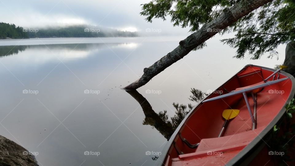 Morning on the lake. Morning on a four day canoe trip