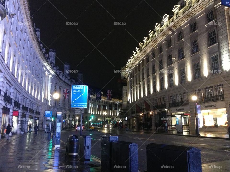 Night road view in rain 