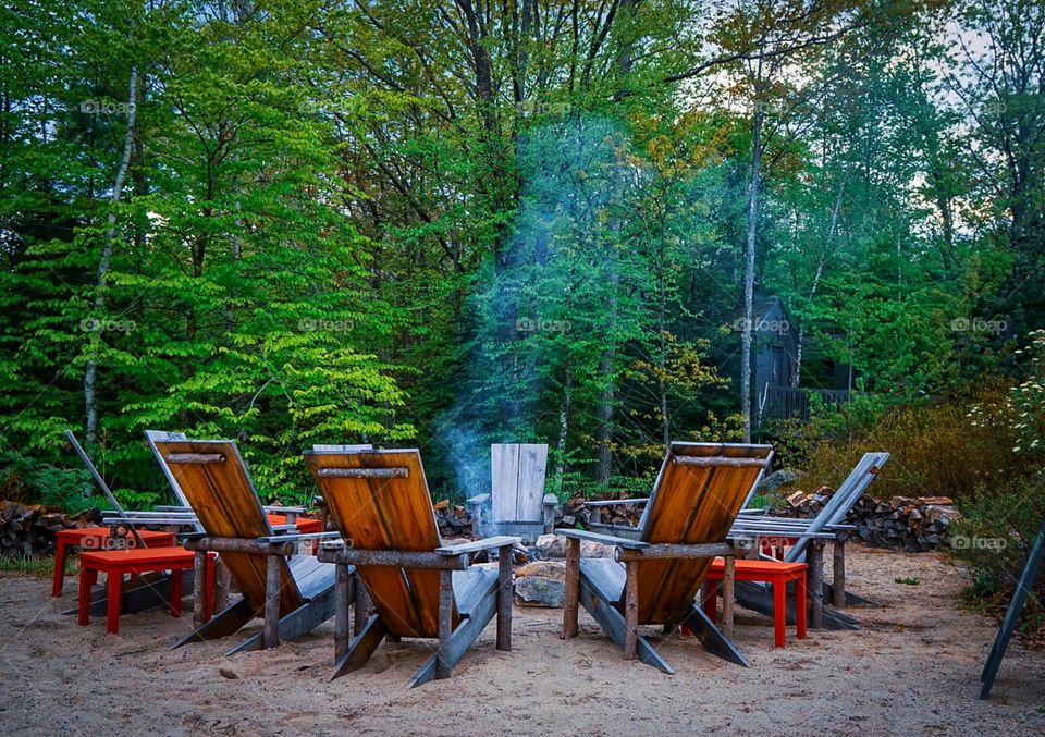 Fire pit, Earth at Hidden Pond, Kennebunkport, Maine