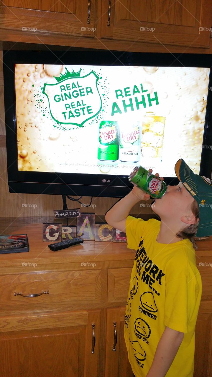 ahhh!. a commercial inspired my son to take a drink