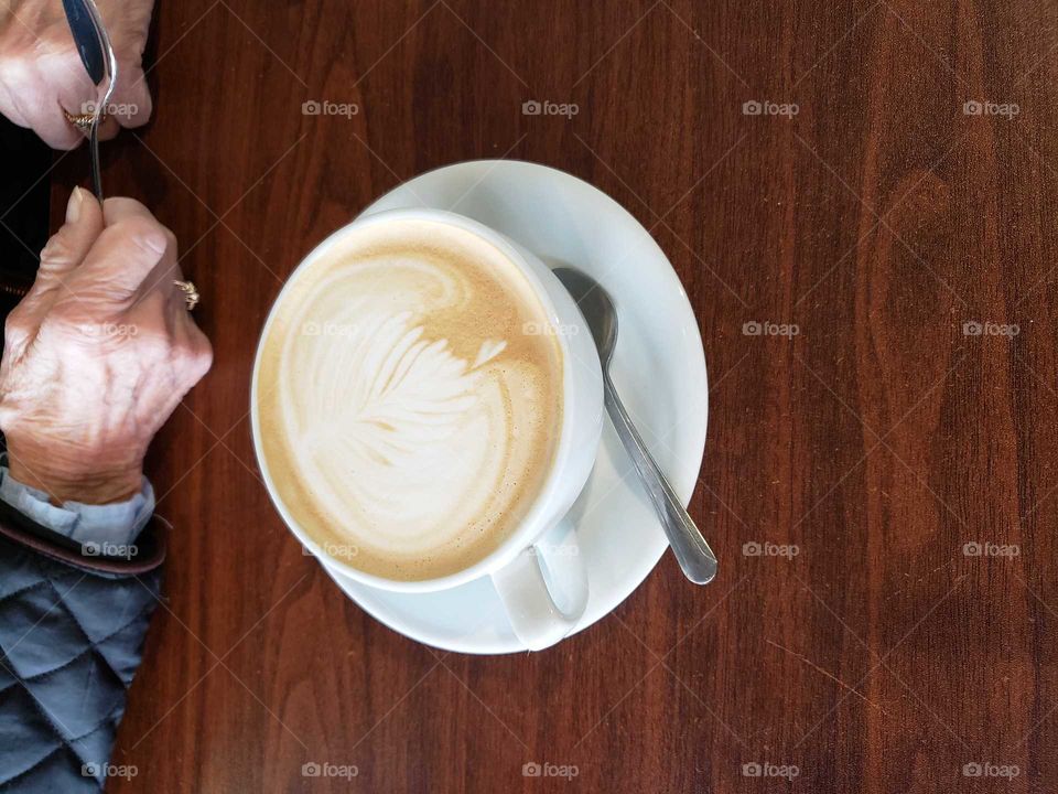 me and mommie (88) having a cup of caramel frappe together.. looks so much better then it taste. hahaha